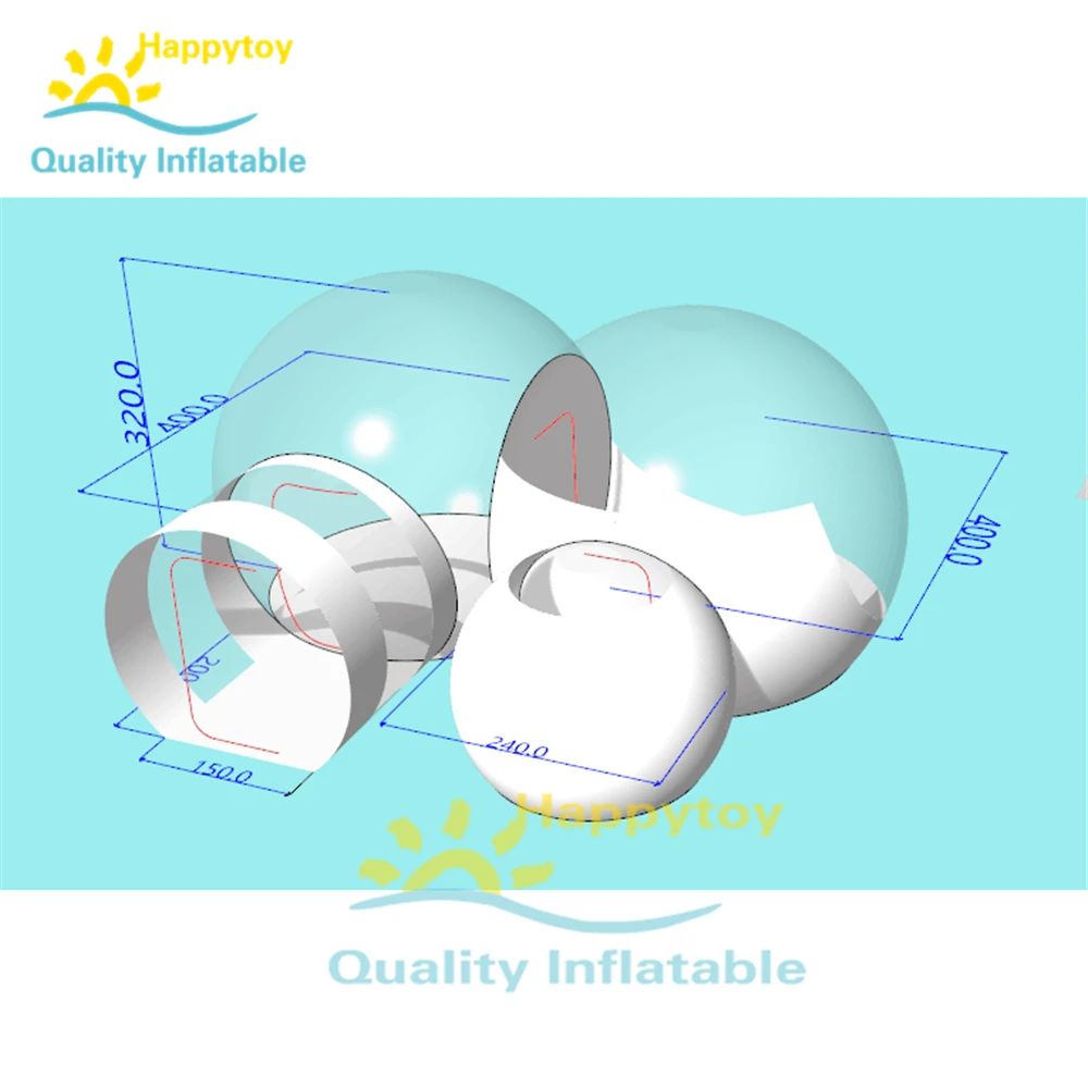 Визуальная или невизуальная прозрачная надувная палатка для кемпинга с без