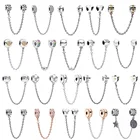 1 оригинальный бусины из стерлингового серебра 925 Шарм-Звезда любви Микки Безопасность цепи браслет из розового золота подходит для бренда для мужчин и женщин, сделай сам, ювелирное изделие