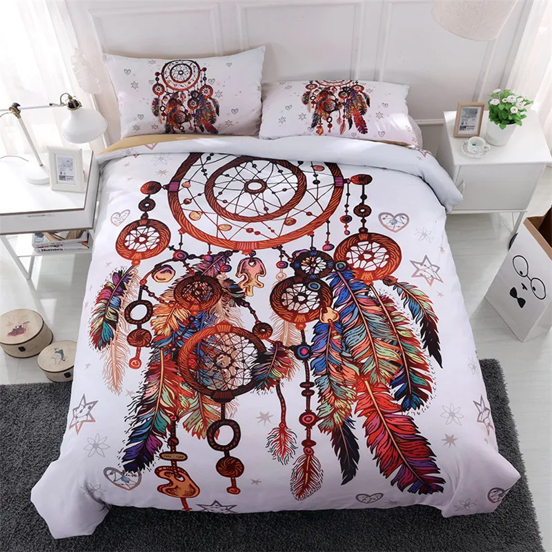 

Nordic 3D Dreamcatcher Bed Linens Set Wedding Gift Full/Queen/King Bed Linen Comforter Duvet Cover Set Kings Size Bedding Set