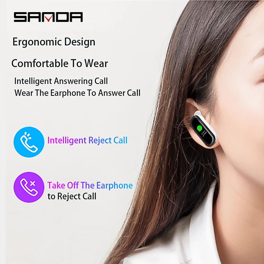Смарт часы SANDA с Bluetooth мужские и женские пульсометром голосовой связью гарнитурой