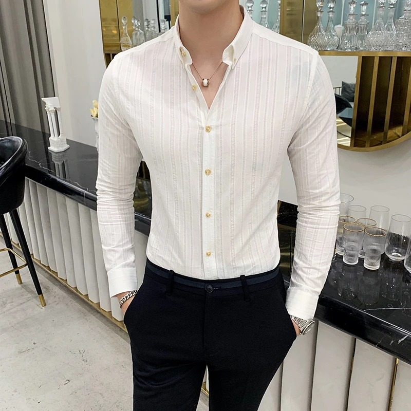 Роскошные высококачественные мужские французские запонки рубашка в полоску