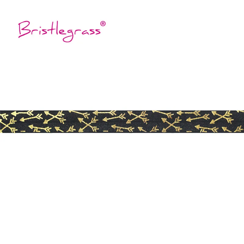 Блестящая трава 5 ярдов 5/8 &quot 15 мм Золотая стрела фольга принт складывается