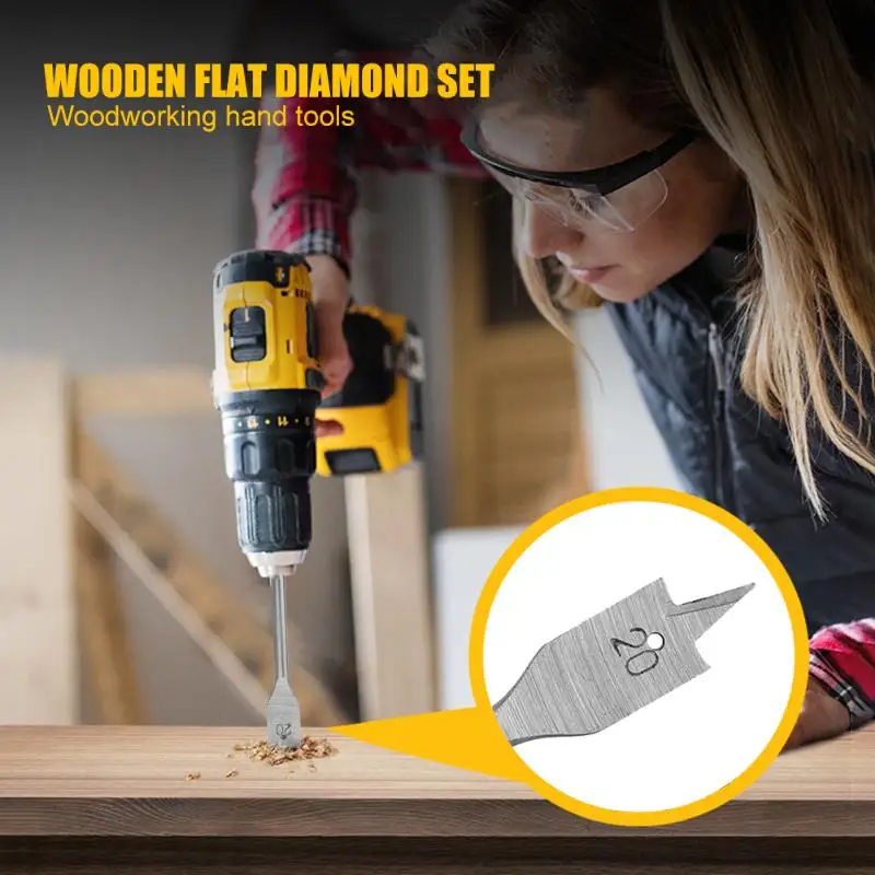 

6pcs/set 10-25mm HSS Hardwood Wooden Flat Shovel Drill Bit Woodworking Tool Spade Drill Bits Carpenter Hand Tools