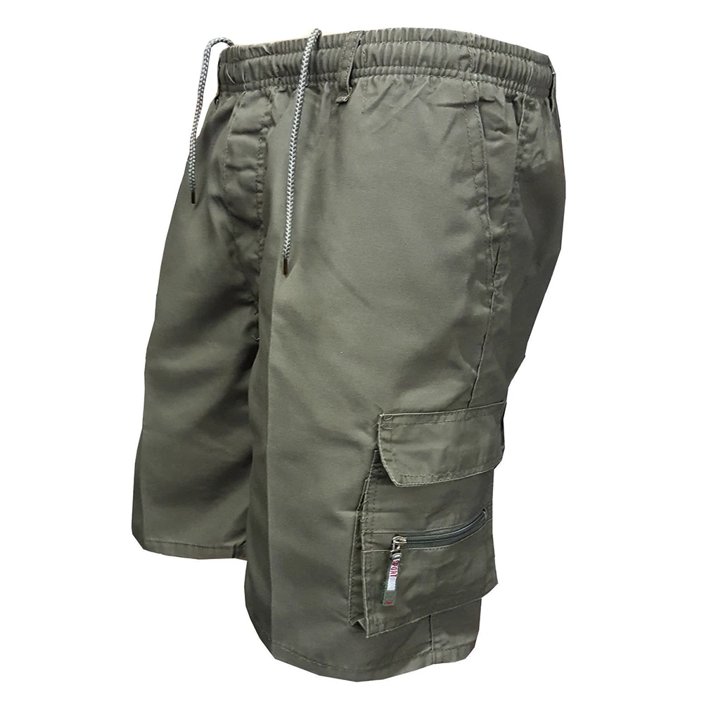 

Summer Men Multi Pocket Drawstring Baggy Cargo Shorts Casual Knee Length Pants