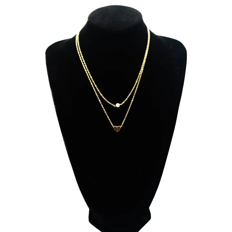 Импортные товары имитация жемчуга ожерелье с сердцем подвески трендовые