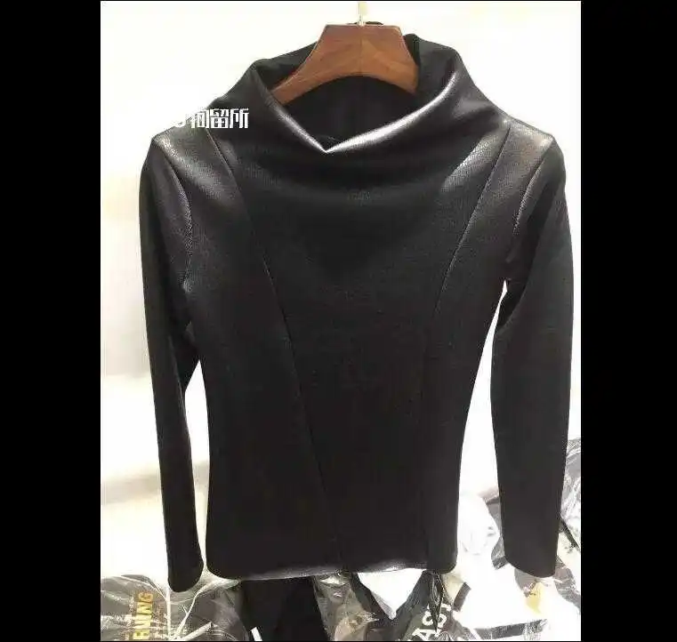 

Herfst winter Nieuwe Mannen verdikte Hoge kraag dieptepunt shirt Koreaanse nachtclubs haar stylist Slanke lange mouwen plus