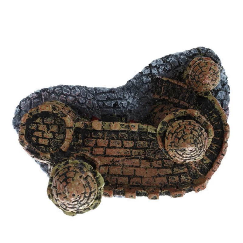 1 шт. искусственных аквариумных рыб танк орнамент замок & темно коричневый