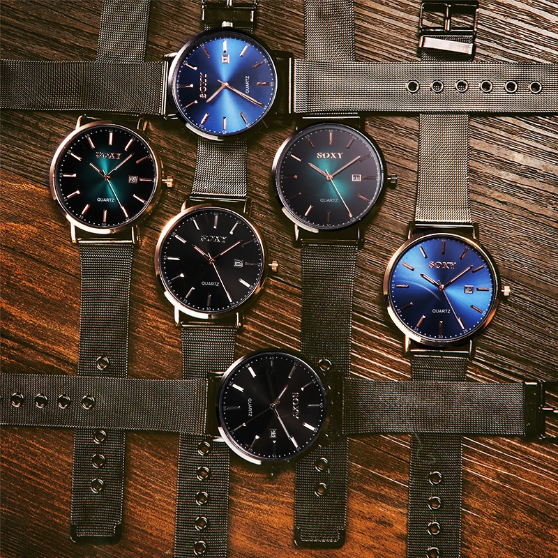 

Business Auto Date Men's Watch 2019 Watch Men Top Brand Luxury Mesh Strap Male Clock Relogio Masculino 2019 Relogio