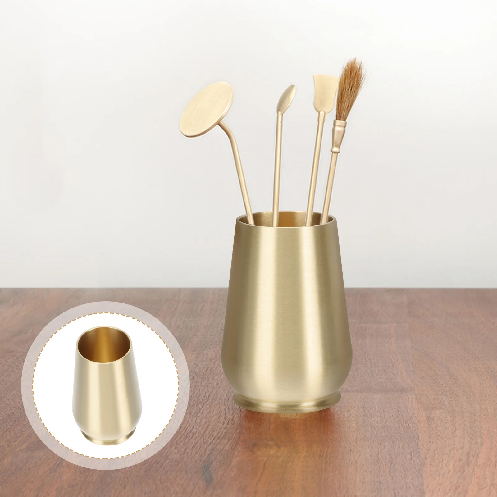 

1pc Copper Storage Tube Tea Accessory Incense Bottle Pure Copper Storage Holder