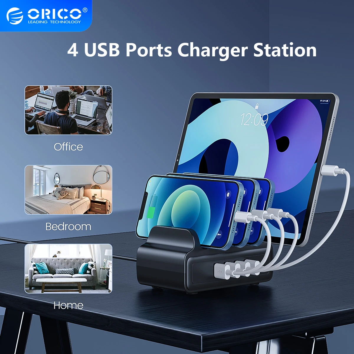 Зарядная док-станция ORICO на 4 USB-порта 12 Вт 5 В 2 А | Мобильные телефоны и аксессуары
