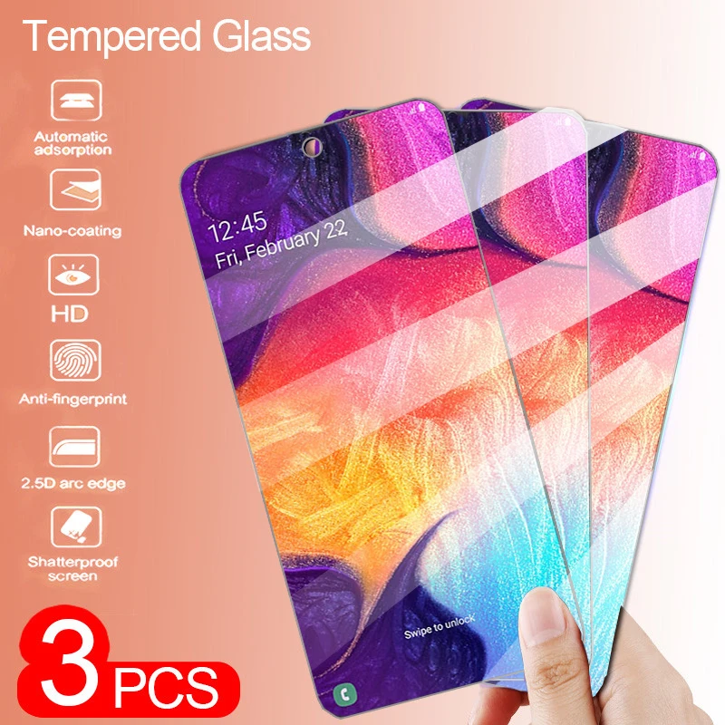 

3Pcs Protective Glass for Samsung Galaxy A50 A70 A30 A20 A40 A10 Screen Protector 2.5D Safety Glass for Samsung A60 A80 A90 M10