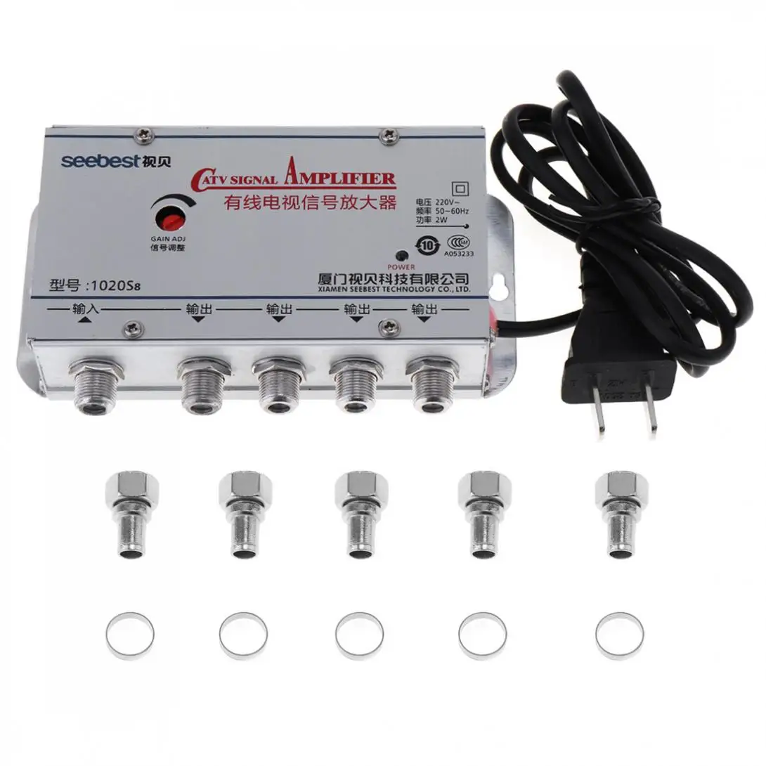 4 Way 110-220V tv VCR CA ТВ кабель ТВ антенна усилитель сигнала усилитель сплиттер