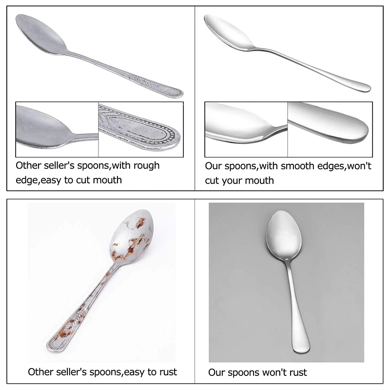 

Table Spoon Set, 16 Pcs 7.3 Inch Tablespoons, Stainless Steel Tablespoons, Can Be Used in Homes, Restaurants