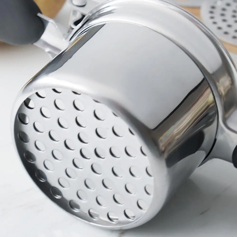 

Stainless Steel Potato Ricer Masher with 3 Interchangeable Fineness Discs Silicone Grip Handle Fruits Vegetables Kitchen Tools
