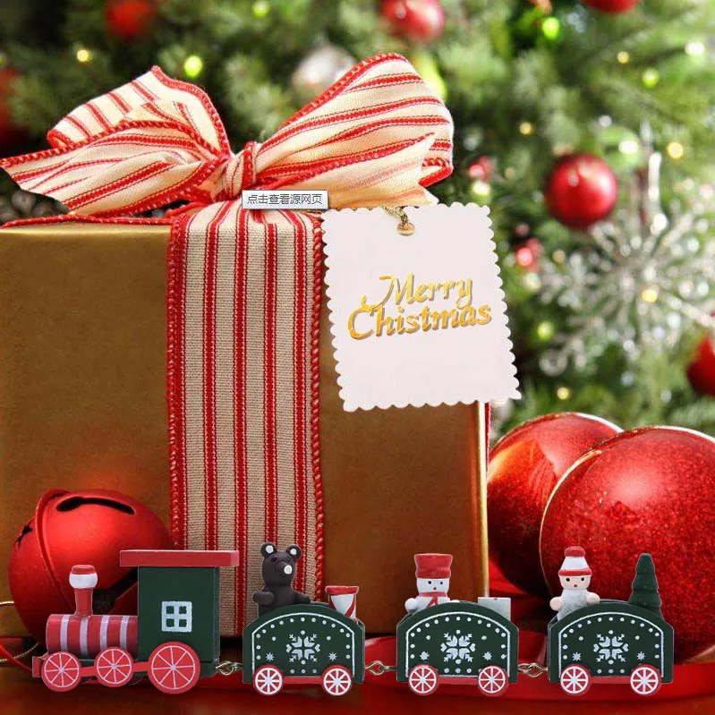 1 Набор новогодний Рождественский Декор картина деревянный поезд с Санта