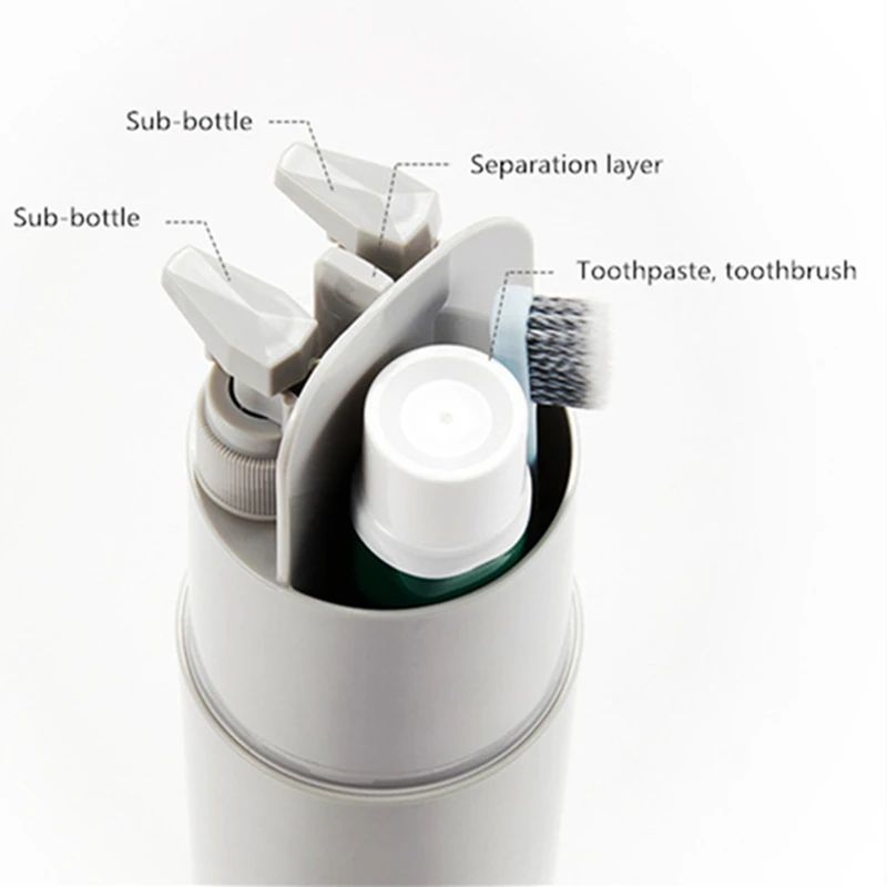 

Portable Toothbrush Box Travel Wash Cup Set Partition Storage Box Plastic Multi-functional Bathroom Gadgets Toothbrush Case