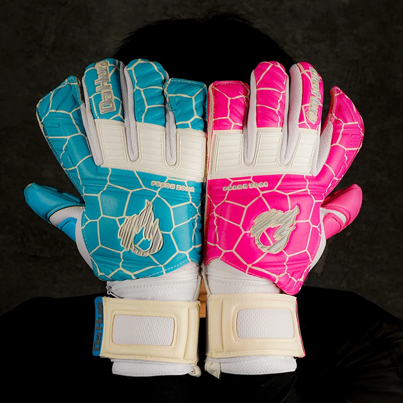 

Голубые розовые футбольные перчатки вратаря с защитой пальцев для детей профессиональные футбольные перчатки вратаря