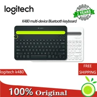 logitech k480 bluetooth wireless keyboard mouse set multi device keyboard with phone holder slot for windows mac os ios android