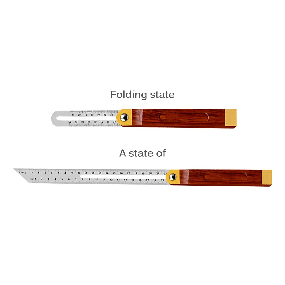 Скользящий Т-образный транспортир квадратный измеритель с деревянной ручкой для