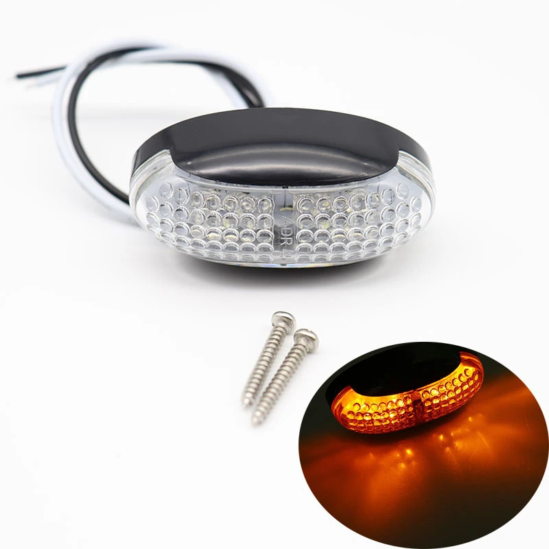 2pcs Cear Orange Led 2 шт. 12 V/24 V Универсальный светодиодный автомобиль грузовик с прицепом боковые габаритные светодиодный индикатор светильник фонарь для грузовика желтый и красный/желтый/белый низкой мощности - Цвет: 2pcs Cear Orange Led