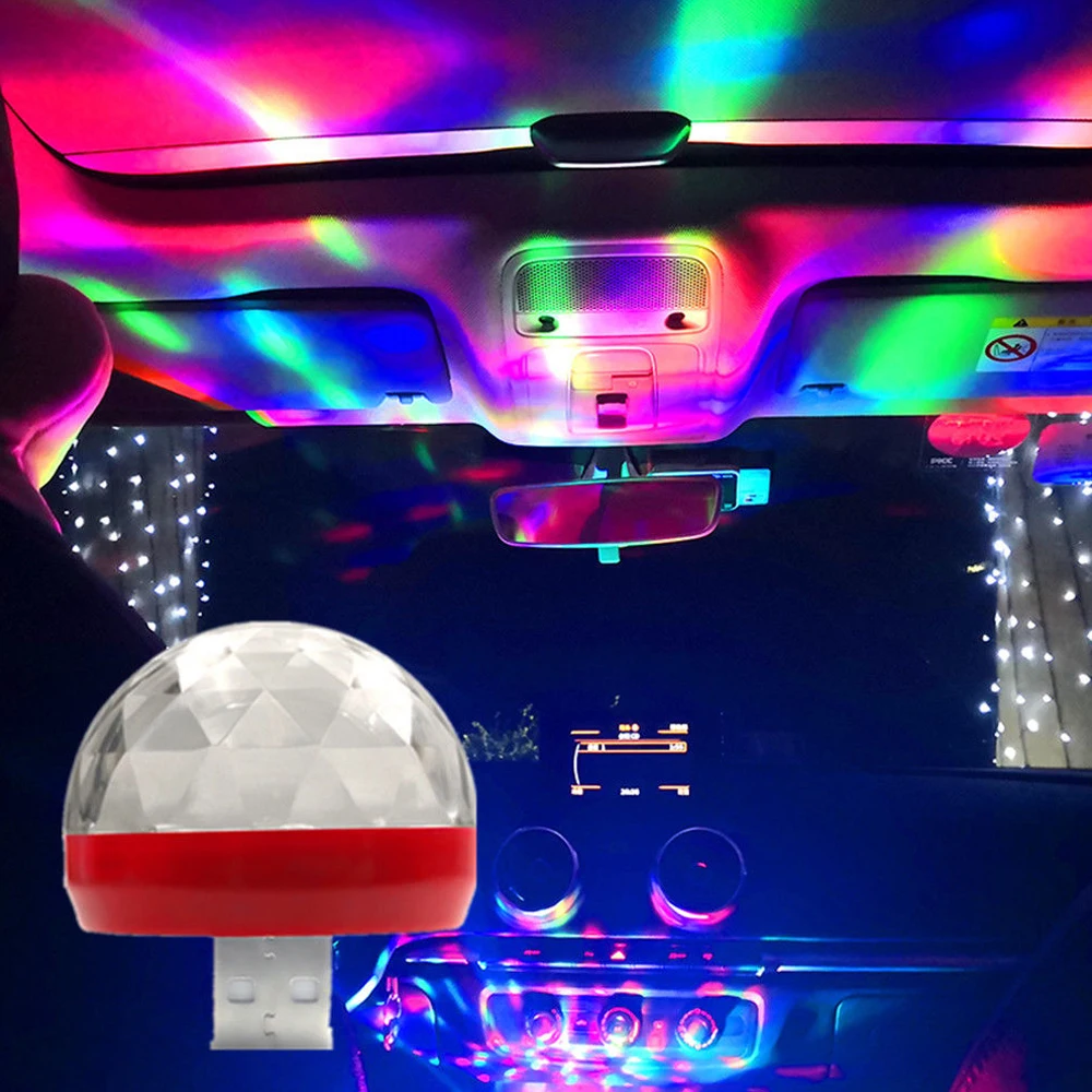 

1Pc Car Auto Interior Atmosphere Neon Light LED USB RGB Colourful Decor Music Lamp Trim Light Car Accessories Universal