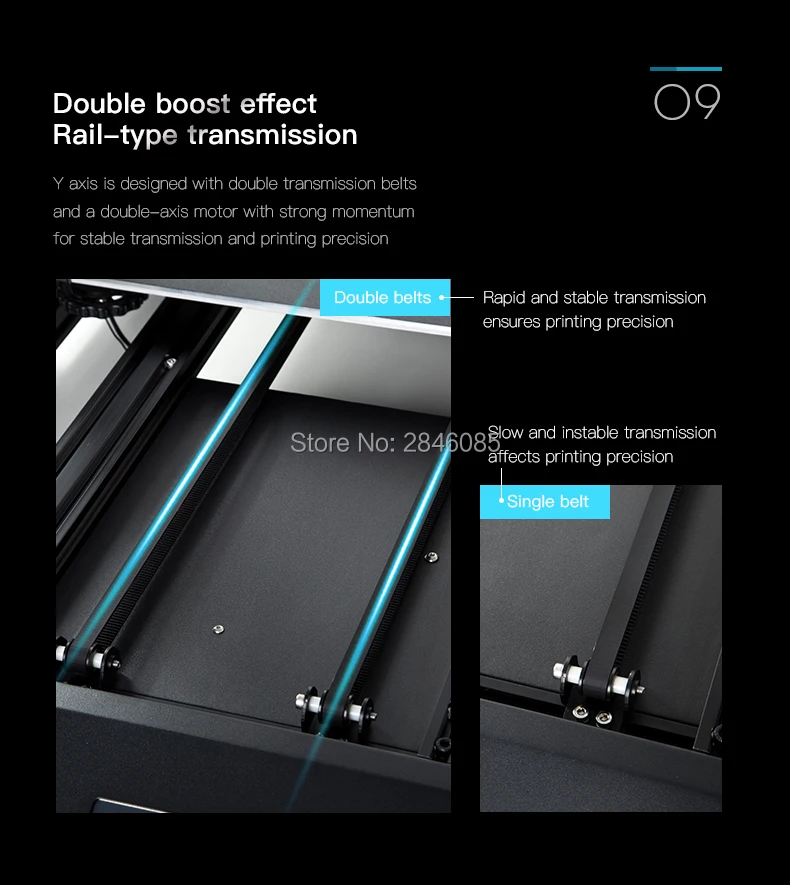 3D принтер CREALITY CR 10 Max большой размер поддержка стержня двойной блок питания и пояс