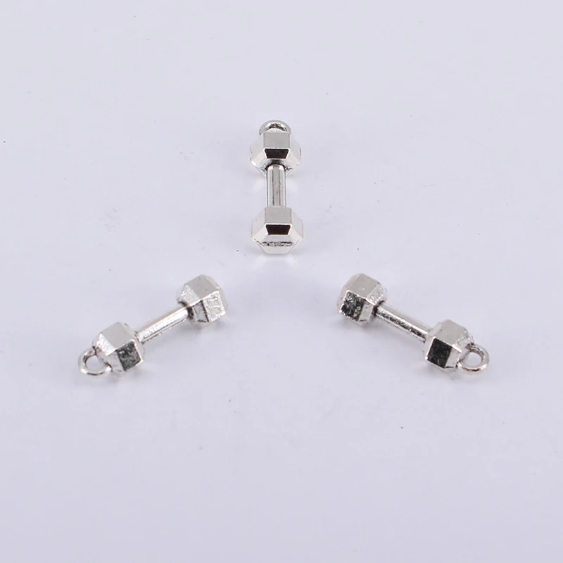 7 шт 21x6 мм античные серебряные подвески для гантелей изготовления ювелирных