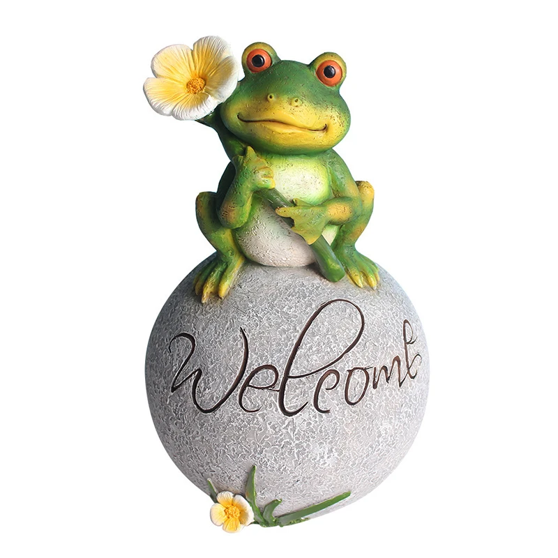 

Green Frog Ormament Durable Washable Water-Proof Garden Ormament for Counrtyard Entrance Living Rooom