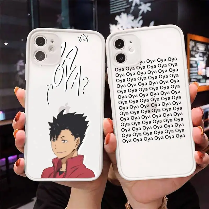 

anime Oya Haikyuu cartoon Phone Case For iPhone 12 11 Mini Pro XR XS Max 7 8 Plus X Matte transparent White Cover