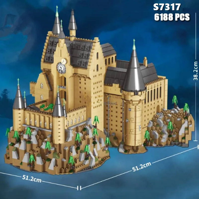В наличии игрушки из фильма MOC модель замка Поттер Волшебная строительные блоки