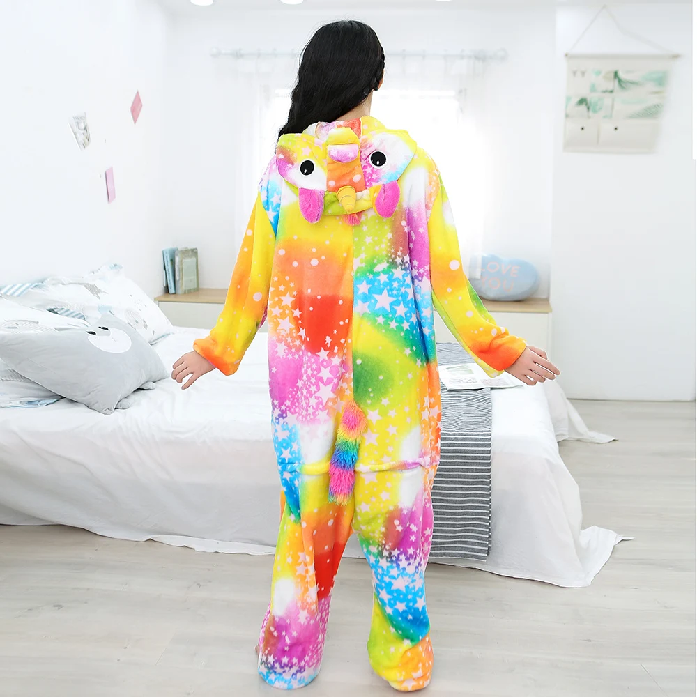 KIGUCOS фланелевые теплые пижамы для женщин зимняя Пижама комбинезоны унисекс