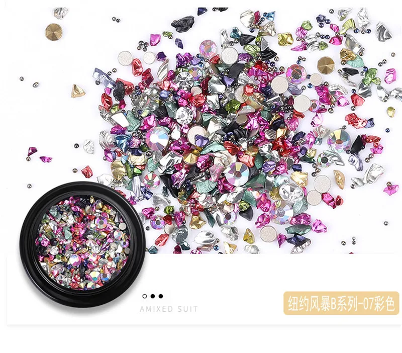 1 коробка для дизайна ногтей ювелирные изделия разноцветные Стразы 3D хрустальные