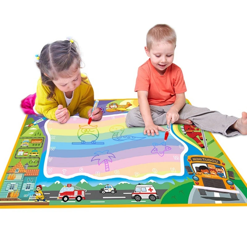 Big size 100 x 70cm Water Drawing Mat Rug with Magic Pen Painting Board Baby Toys Kids Educational Toy | Игрушки и хобби