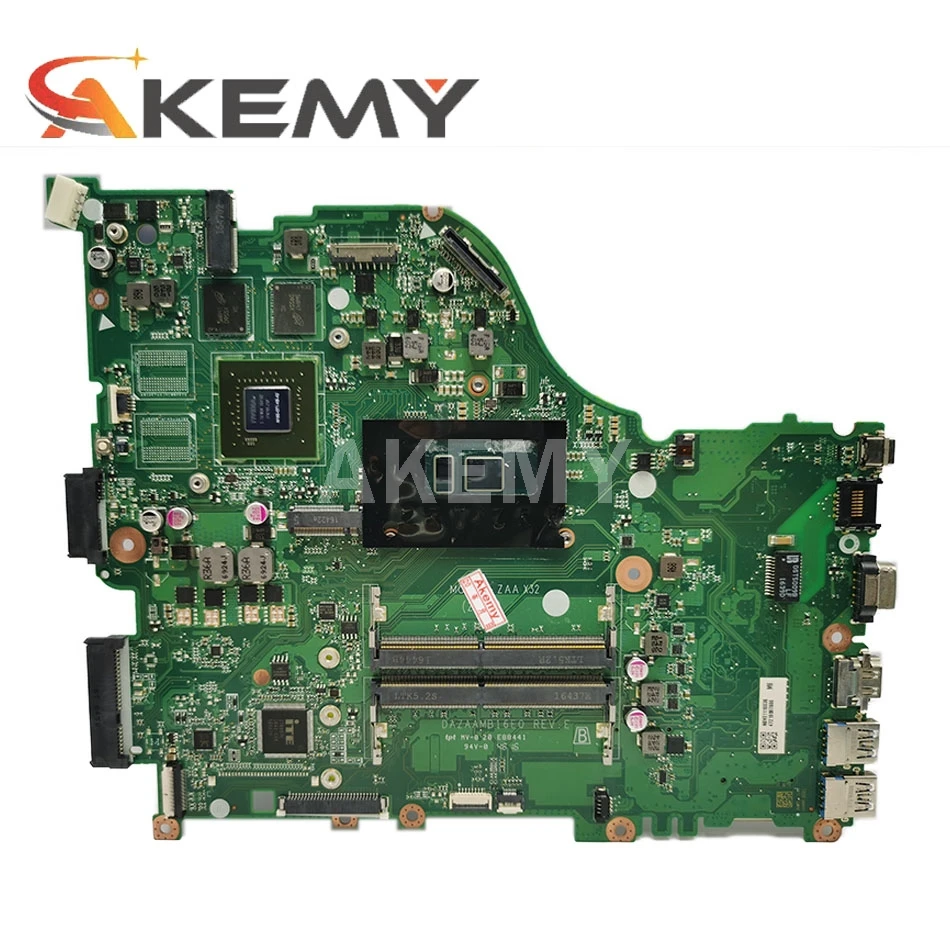 Verkauf NBVEU11004 Für ACER Aspire E5-575G F5-573G Laptop-Motherboard F5-573 Mainboard DAZAAMB16E0 Mit I5-7200U GT940MX