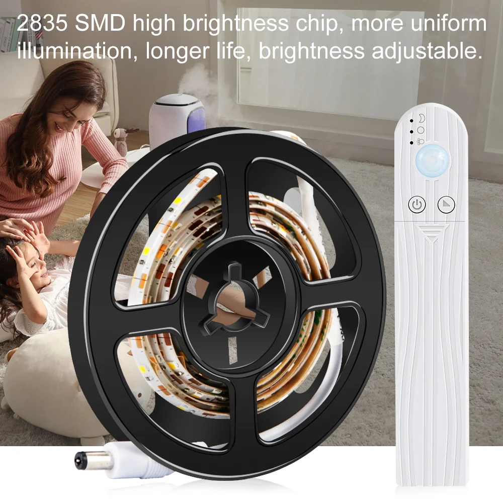 Motion Sensor PIR Flexible Led Light Strip Waterproof Cocina Lamp SMD2835 Fita Closet Hallway Night 5V Battery Power | Лампы и