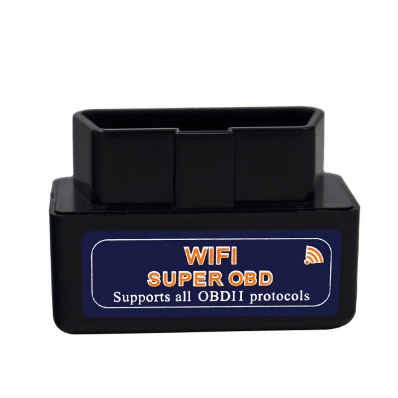 Черный Супер Мини ELM327 Wifi V1.5 PIC 18F 25K80 автомобильный диагностический сканер неисправностей OBD2 Wi-Fi ELM 327 считыватель кодов - Цвет: Черный