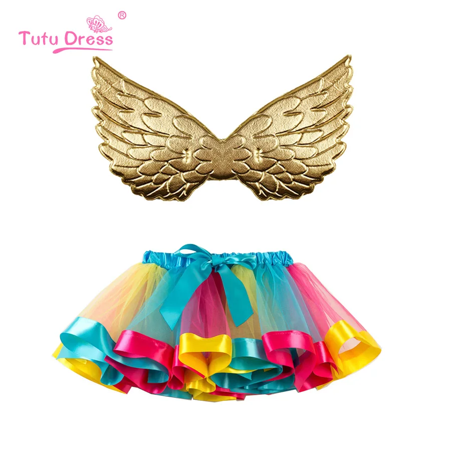 Юбка пачка для девочек милые радужные фатиновые юбки пышная юбка американка