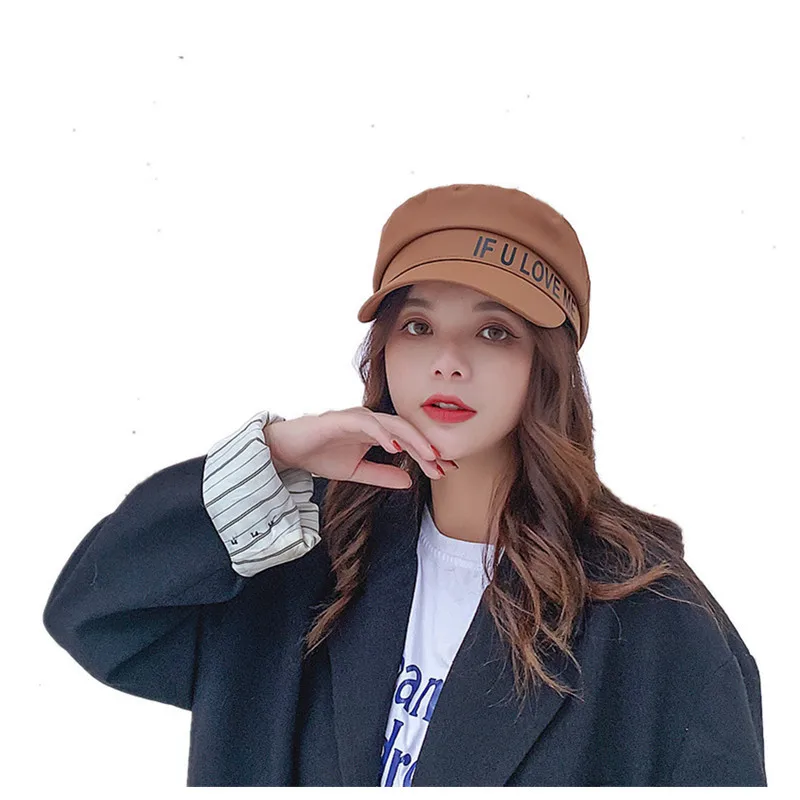 

Women Hat Classic Fashion Accessories Baker Boy Hat Creative Newsboy Cap Cool PU Leather Winter Navy Cap Popular Baker Boy Hat