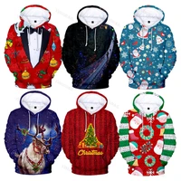 christmas santa claus 3d print mens hoodie mens hooded sweatshirt fall winter fashion hooded pullover childrens clothing