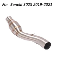 escape motorcycle mid connect tube middle link pipe stainless steel exhaust system for benelli 302s 2019 2021
