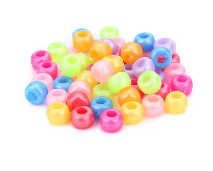 

200pcs 6X8.7mm Acrylic solid mix color beads plastic solid color beads DIY Accessories clothing loose beads large hole fsg4s