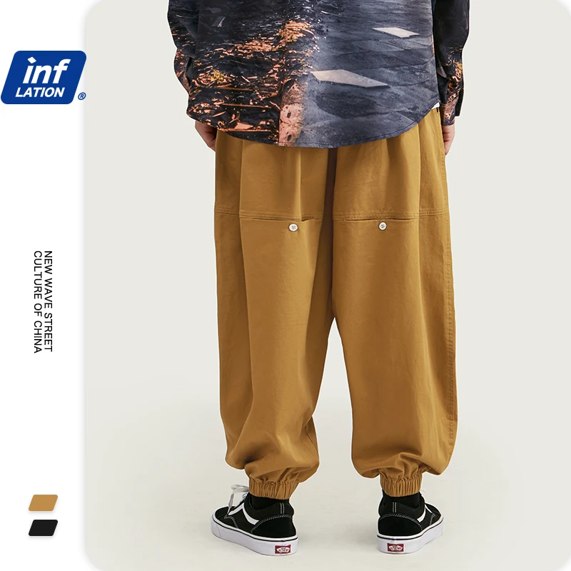 Мужские Широкие штаны для бега с дизайном INFLATION осенние мужские мешковатые