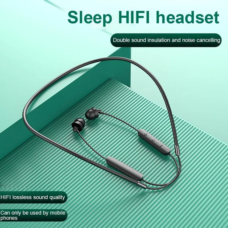 

Wireless Bluetooth Headset Silicone Neck Hanging Wire Control 5.0 Stereo Sports Earplugs Game Music Sleep