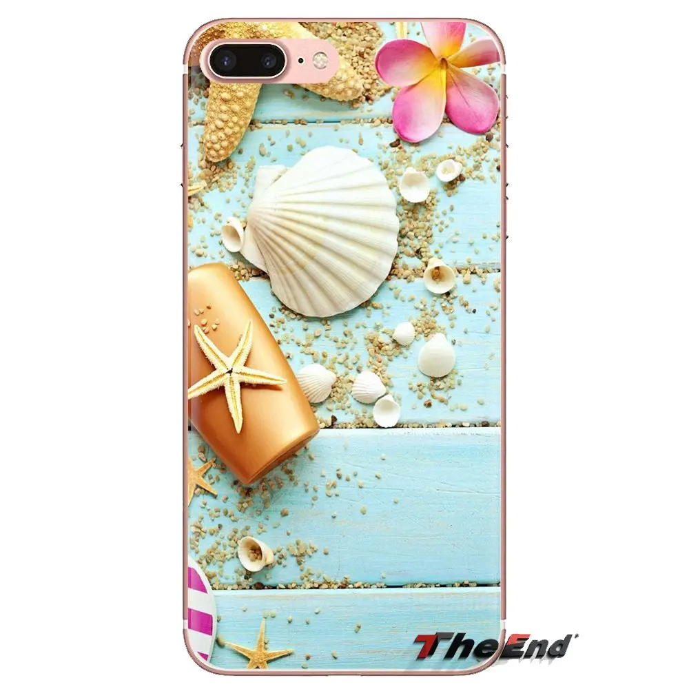 Silicone Bag Case For LG G3 G4 Mini G5 G6 G7 Q6 Q7 Q8 Q9 V10 V20 V30 X Power 2 3 K10 K4 K8 2017 pastel Beach sea shells starfish |