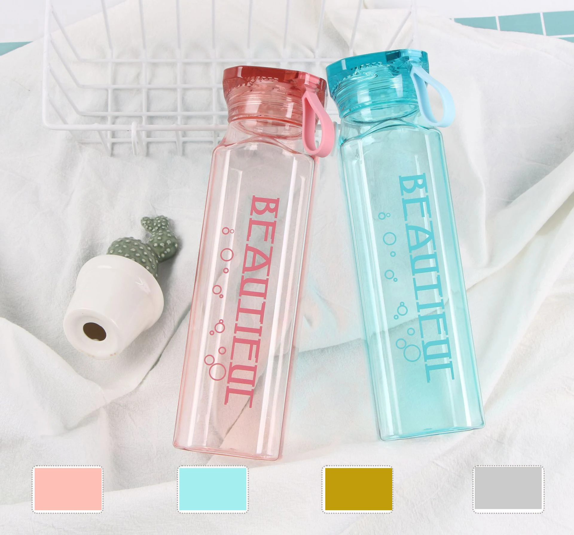 Pan da space бутылка для воды креативная Минималистичная прозрачная квадратная