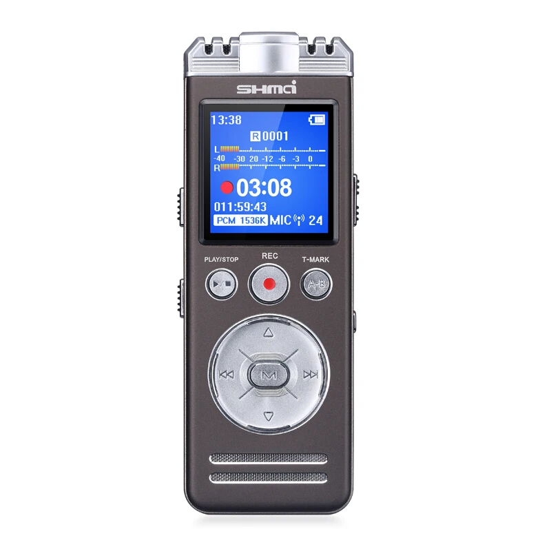 Shmci D70 Professional dual mic noise reduction PCM stereo phone Digital Voice Activate audio Recorder mini Player Dictaphone |