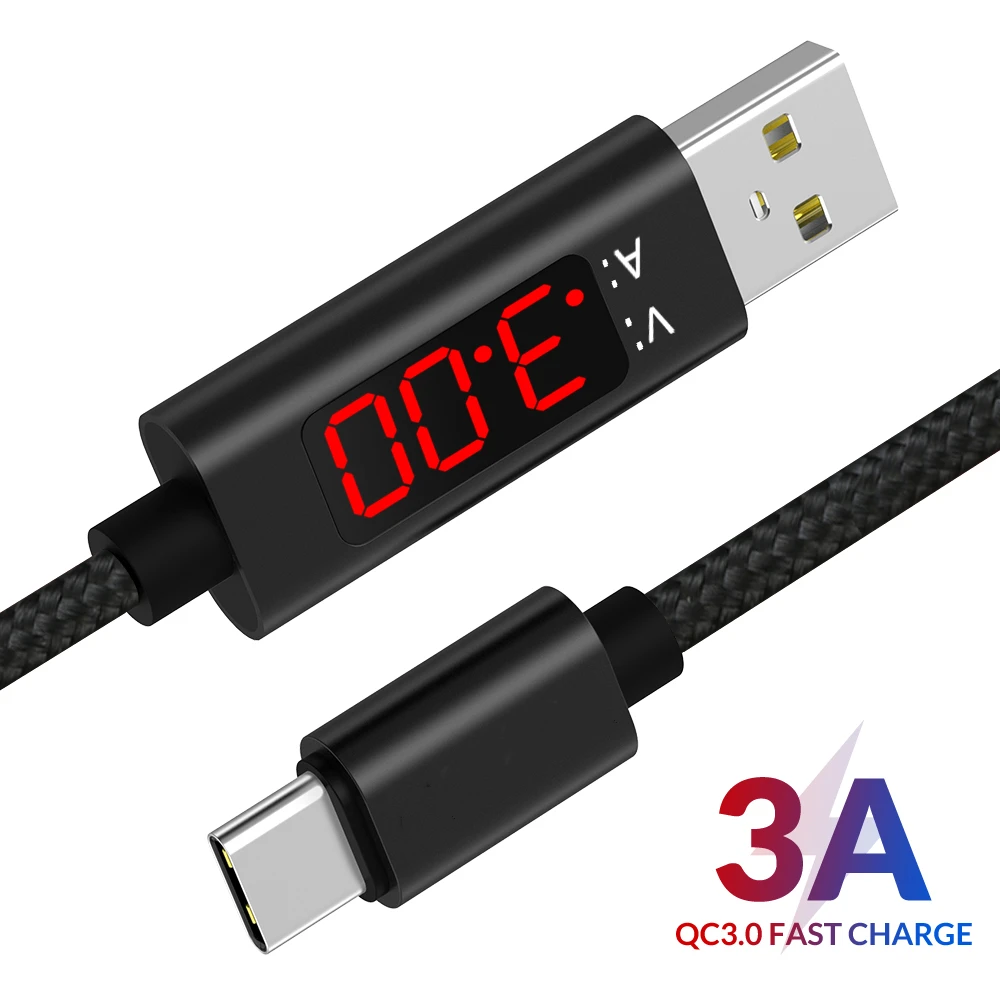 Кабель для передачи данных с цифровым дисплеем 3 А (макс.)|Кабели мобильных