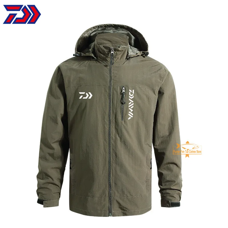 

Dawa Spring Thin Patchwork Hoodie Daiwa Fishing Jacket Men Windproof Fishing Clothing Daiwa Breathable Quick Dry Outdoor Wear