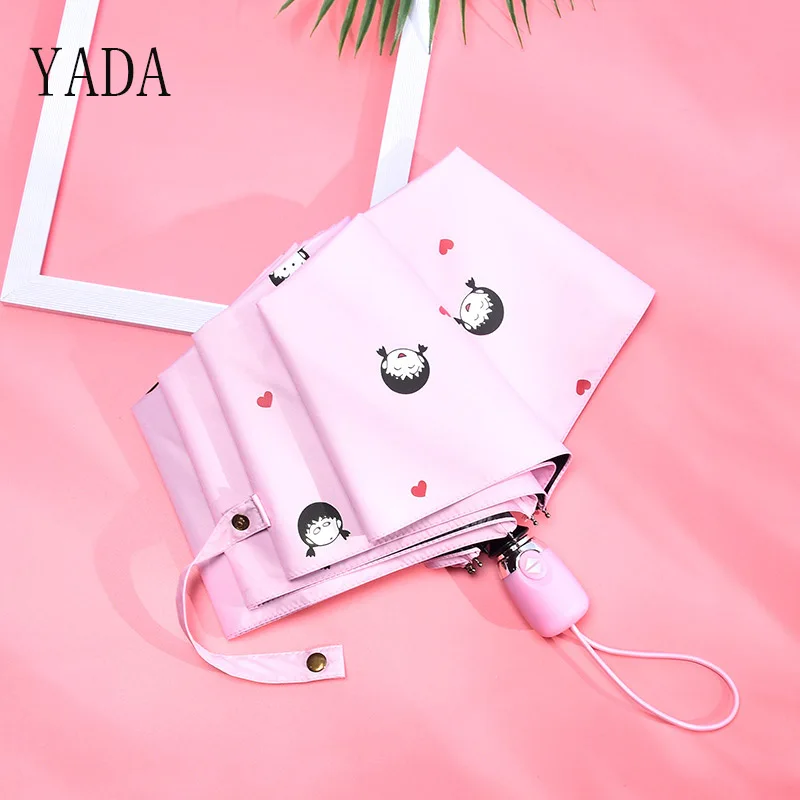 

YADA 2020 Cartoon girl automatic Umbrella For Women Folding Princess Umbrellas Anime girl Waterproof Anti-UV Umbrella YS200059