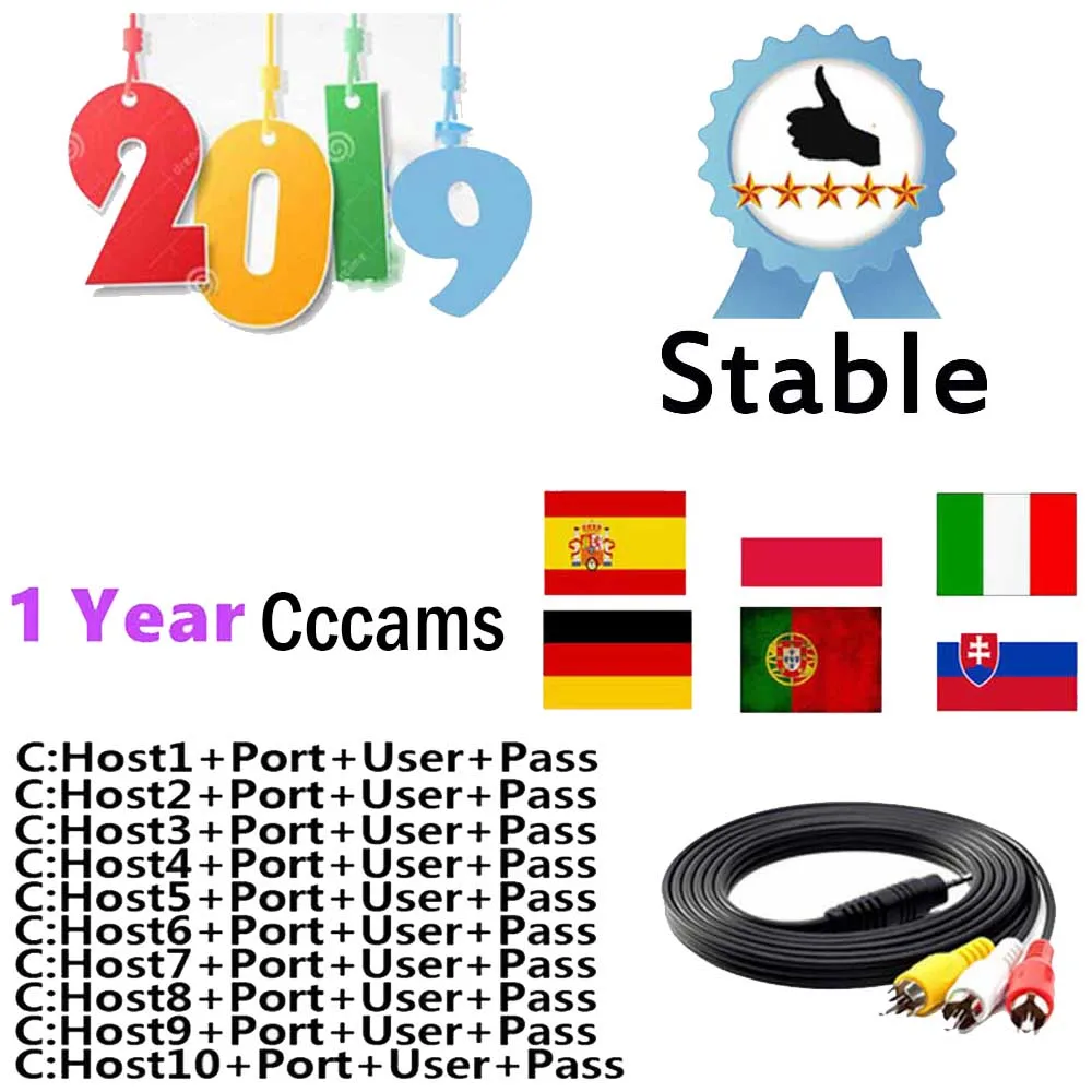 Испания CCCams линия на 1 год 7 линий Freesat V7 рецептор наиболее стабильный CCCams сервер HD спутниковый приемник CCCams Cline Европа